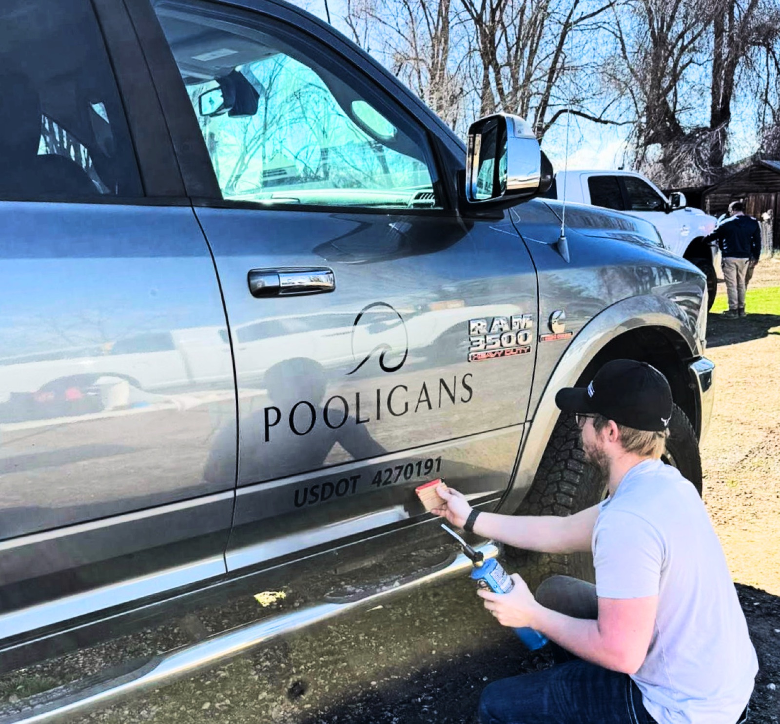 Install day — Ram truck — Owner install in progress, by Quick Time Designs, Tooele Utah